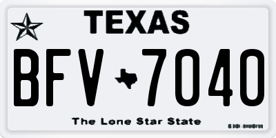 TX license plate BFV7040