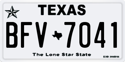 TX license plate BFV7041