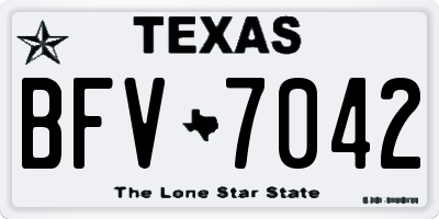 TX license plate BFV7042