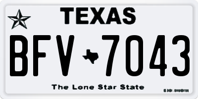 TX license plate BFV7043