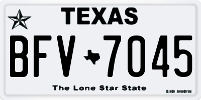 TX license plate BFV7045