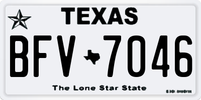 TX license plate BFV7046