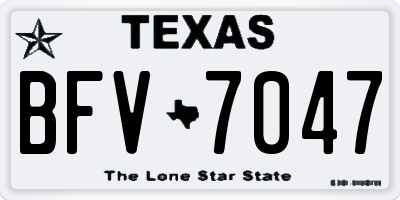 TX license plate BFV7047