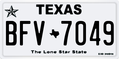 TX license plate BFV7049