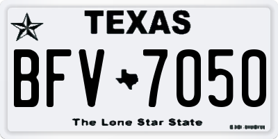 TX license plate BFV7050