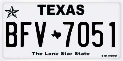 TX license plate BFV7051