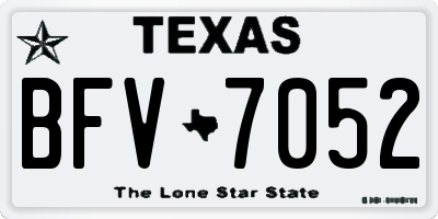 TX license plate BFV7052