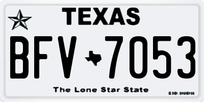 TX license plate BFV7053