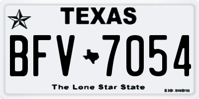 TX license plate BFV7054