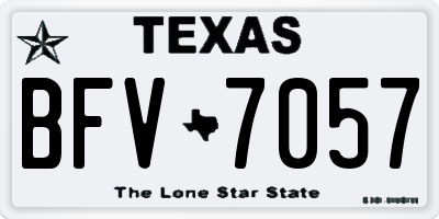 TX license plate BFV7057