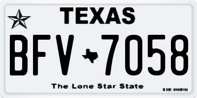 TX license plate BFV7058