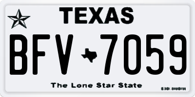 TX license plate BFV7059