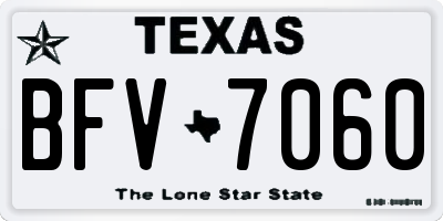 TX license plate BFV7060