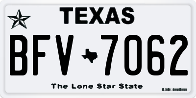 TX license plate BFV7062