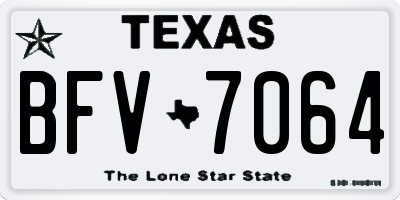 TX license plate BFV7064