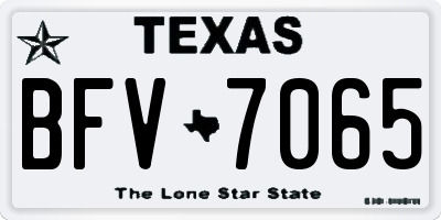 TX license plate BFV7065