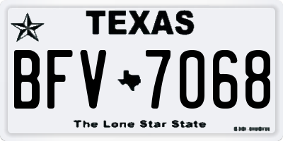 TX license plate BFV7068
