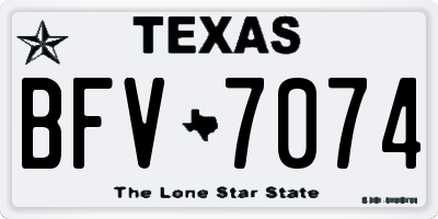 TX license plate BFV7074