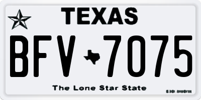 TX license plate BFV7075