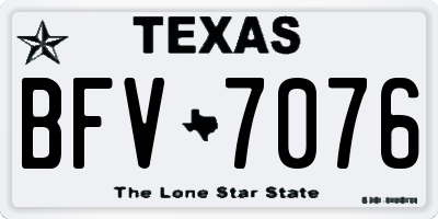 TX license plate BFV7076