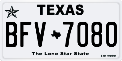 TX license plate BFV7080