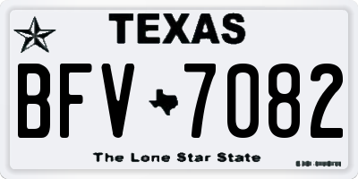 TX license plate BFV7082