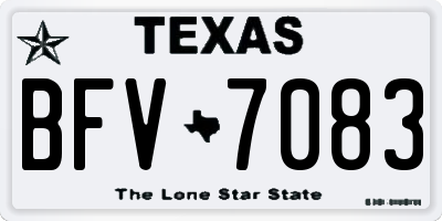 TX license plate BFV7083