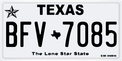 TX license plate BFV7085