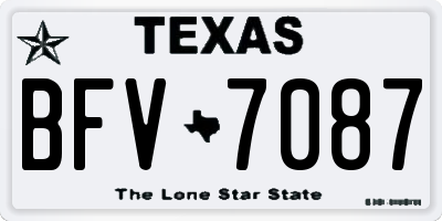 TX license plate BFV7087