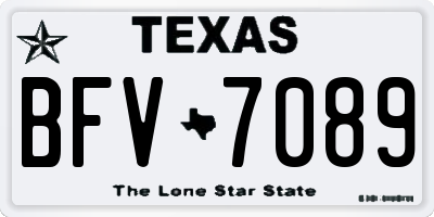 TX license plate BFV7089