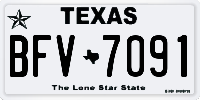TX license plate BFV7091