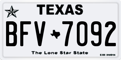 TX license plate BFV7092