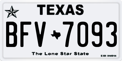 TX license plate BFV7093