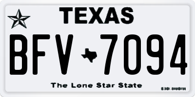 TX license plate BFV7094