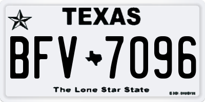 TX license plate BFV7096