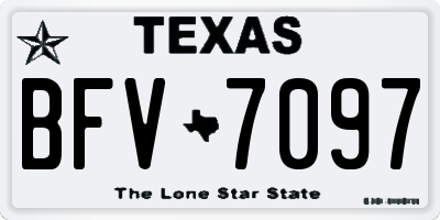 TX license plate BFV7097