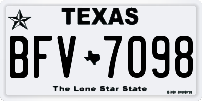 TX license plate BFV7098