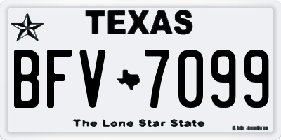 TX license plate BFV7099