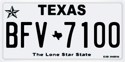 TX license plate BFV7100