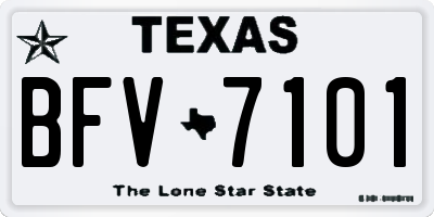 TX license plate BFV7101