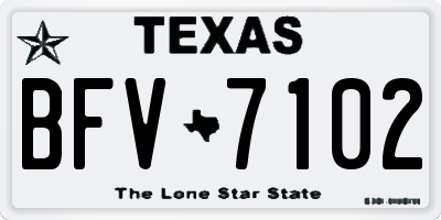TX license plate BFV7102