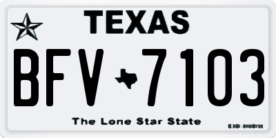TX license plate BFV7103