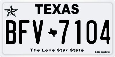 TX license plate BFV7104