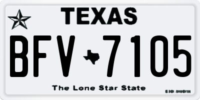 TX license plate BFV7105