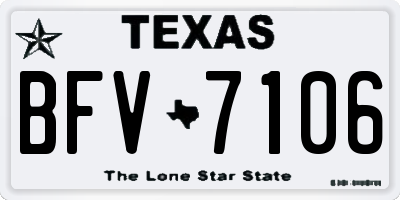 TX license plate BFV7106