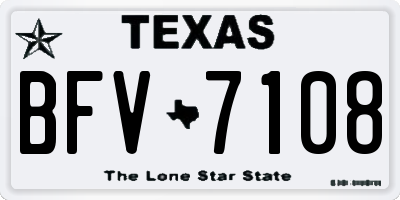 TX license plate BFV7108