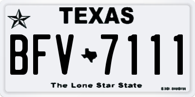 TX license plate BFV7111