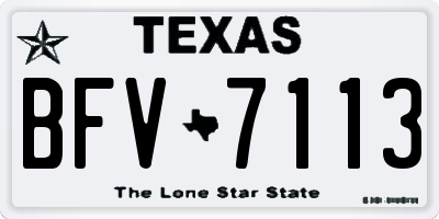 TX license plate BFV7113
