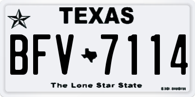 TX license plate BFV7114
