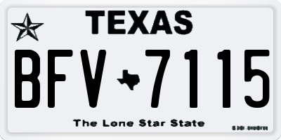 TX license plate BFV7115